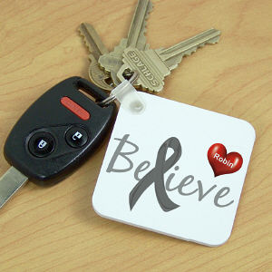 Personalized Believe Diabetes Awareness Key Chain